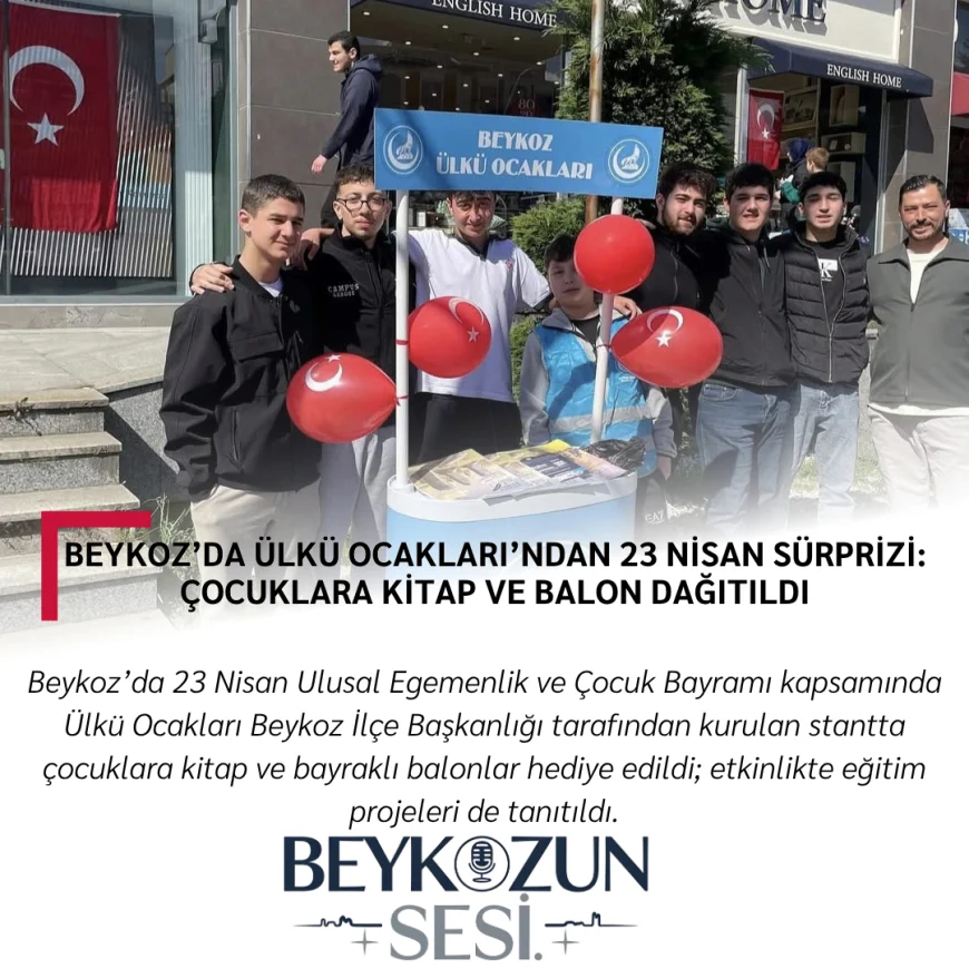 Beykoz’da Ülkü Ocakları’ndan 23 Nisan Sürprizi: Çocuklara Kitap ve Balon Dağıtıldı
