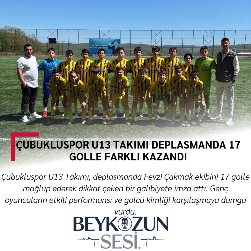 Çubukluspor U13 Takımı Deplasmanda 17 Golle Farklı Kazandı