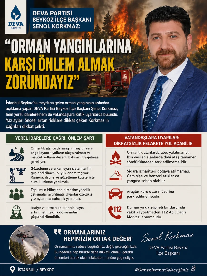 Beykoz’daki Yangın Sonrası Kritik Uyarı! Şenol Korkmaz: “Önlem Almazsak Felaket Kaçınılmaz”