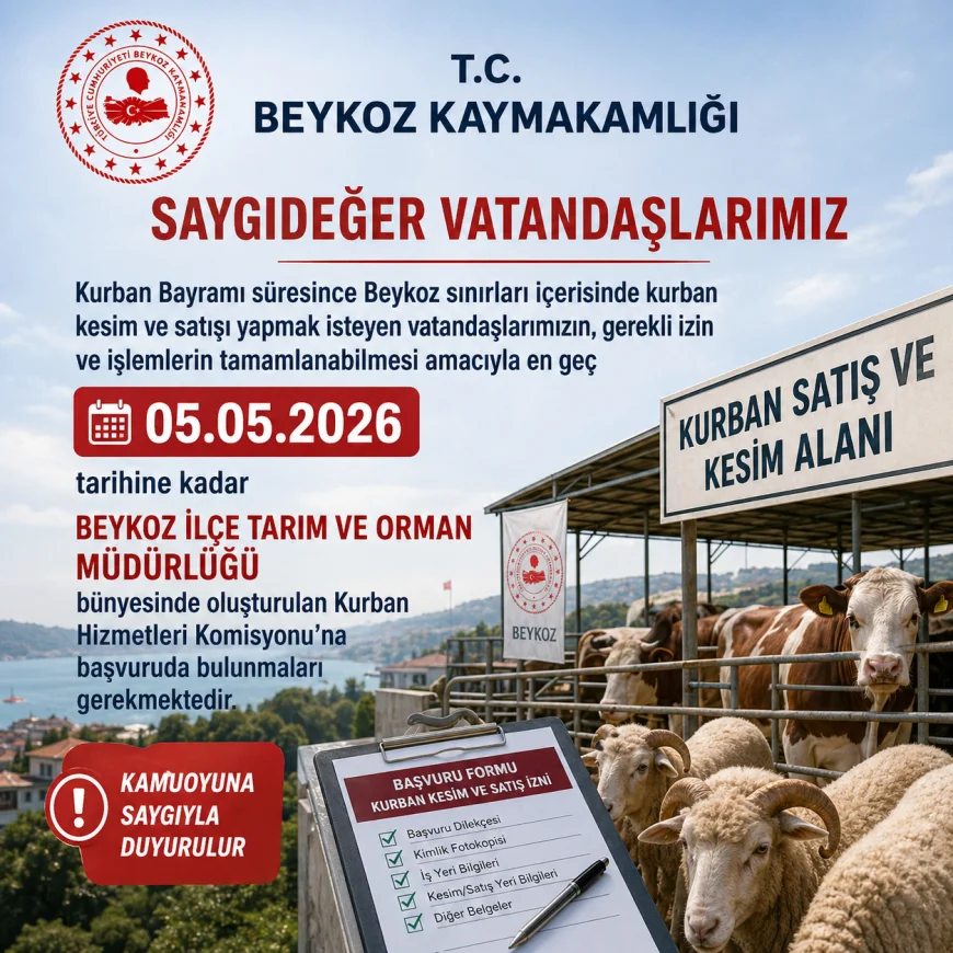 Kurban Satışı Yapacaklar Dikkat! Beykoz’da Son Gün Açıklandı