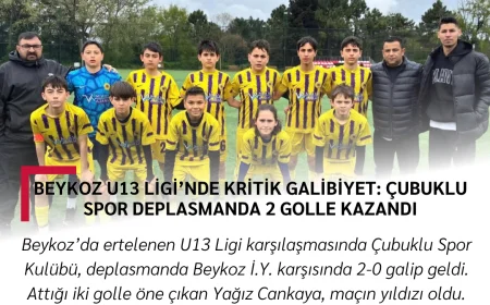 Beykoz U13 Ligi’nde Kritik Galibiyet: Çubuklu Spor Deplasmanda 2 Golle Kazandı