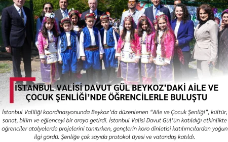 İstanbul Valisi Davut Gül Beykoz’daki Aile ve Çocuk Şenliği’nde öğrencilerle buluştu