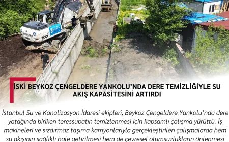 İSKİ Beykoz Çengeldere Yankolu’nda dere temizliğiyle su akış kapasitesini artırdı