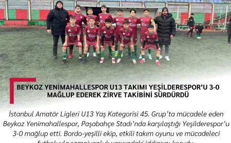 Beykoz Yenimahallespor U13 Takımı Yeşilderespor’u 3-0 mağlup ederek zirve takibini sürdürdü