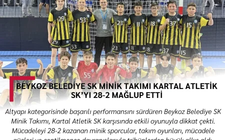 Beykoz Belediye SK Minik Takımı Kartal Atletik SK’yı 28-2 Mağlup Etti