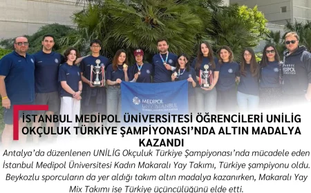 İstanbul Medipol Üniversitesi öğrencileri UNİLİG Okçuluk Türkiye Şampiyonası’nda altın madalya kazandı