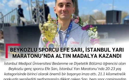 Beykozlu Sporcu Efe Sarı, İstanbul Yarı Maratonu’nda Altın Madalya Kazandı