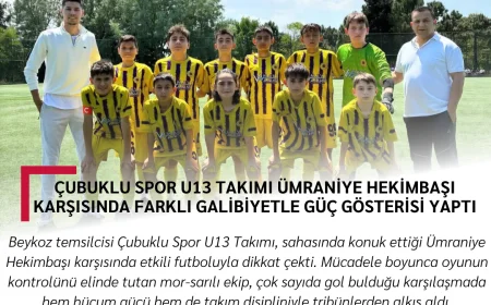 Çubuklu Spor U13 Takımı Ümraniye Hekimbaşı Karşısında Farklı Galibiyetle Güç Gösterisi Yaptı