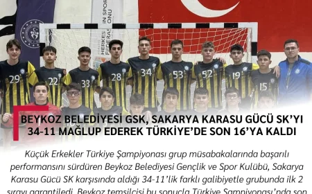 Beykoz Belediyesi GSK, Sakarya Karasu Gücü SK’yı 34-11 Mağlup Ederek Türkiye’de Son 16’ya Kaldı