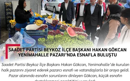 Saadet Partisi Beykoz İlçe Başkanı Hakan Gökcan Yenimahalle Pazarı’nda Esnafla Buluştu