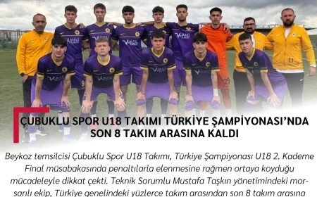 Çubuklu Spor U18 Takımı Türkiye Şampiyonası’nda Son 8 Takım Arasına Kaldı