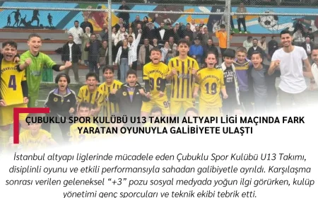 Çubuklu Spor Kulübü U13 Takımı Altyapı Ligi Maçında Fark Yaratan Oyunuyla Galibiyete Ulaştı