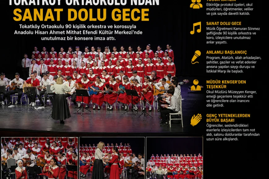 Tokatköy Ortaokulu’ndan Beykoz’da Sanat Gecesi 90 Kişilik Orkestra ve Koro Ayakta Alkışlandı