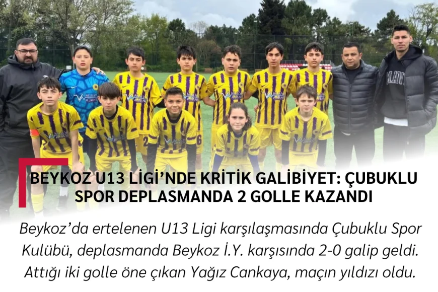 Beykoz U13 Ligi’nde Kritik Galibiyet: Çubuklu Spor Deplasmanda 2 Golle Kazandı