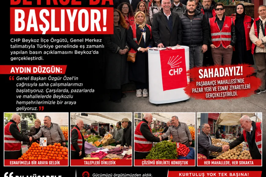 CHP Beykoz İlçe Başkanı Aydın Düzgün: “İktidar yolculuğunu Beykoz’da sahada başlatıyoruz”