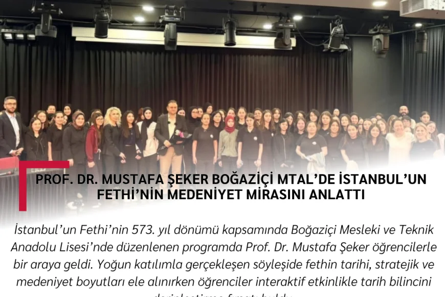 Prof. Dr. Mustafa Şeker Boğaziçi MTAL’de İstanbul’un Fethi’nin Medeniyet Mirasını Anlattı