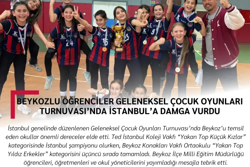 Beykozlu Öğrenciler Geleneksel Çocuk Oyunları Turnuvası’nda İstanbul’a Damga Vurdu