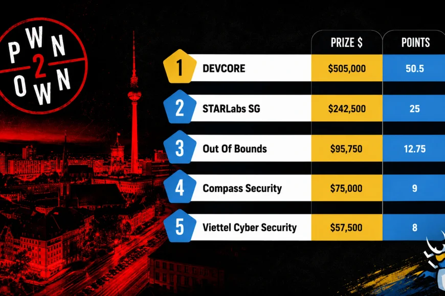Pwn2Own Berlin 2026 Tamamlandı: 47 Sıfır Gün Açık, 1.29 Milyon Dolar Ödül