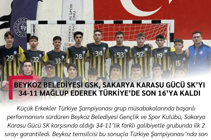 Beykoz Belediyesi GSK, Sakarya Karasu Gücü SK’yı 34-11 Mağlup Ederek Türkiye’de Son 16’ya Kaldı