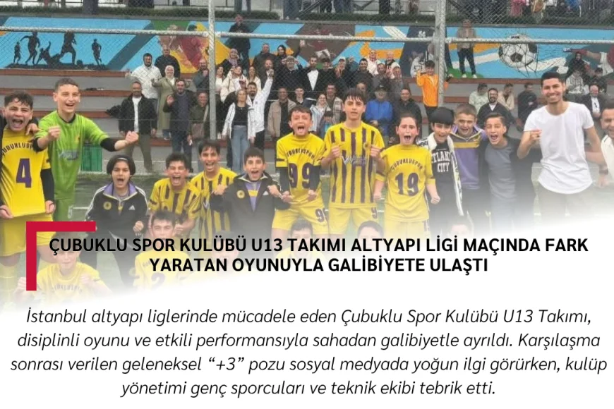 Çubuklu Spor Kulübü U13 Takımı Altyapı Ligi Maçında Fark Yaratan Oyunuyla Galibiyete Ulaştı