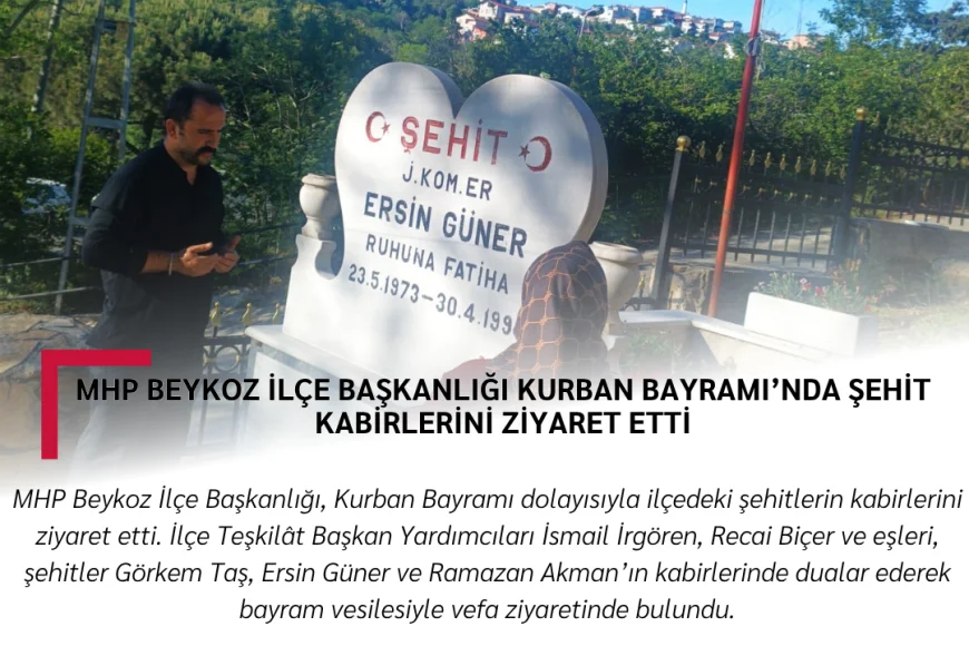 MHP Beykoz İlçe Başkanlığı Kurban Bayramı’nda Şehit Kabirlerini Ziyaret Etti