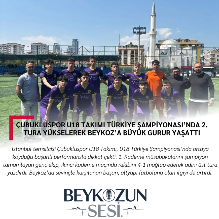 Çubukluspor U18 Takımı Türkiye Şampiyonası’nda 2. tura yükselerek Beykoz’a büyük gurur yaşattı