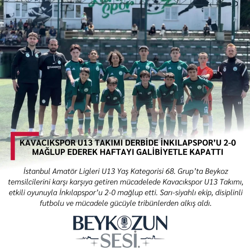 Kavacıkspor U13 Takımı derbide İnkılapspor’u 2-0 mağlup ederek haftayı galibiyetle kapattı