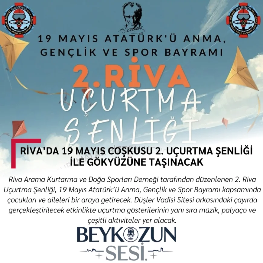 Riva’da 19 Mayıs coşkusu 2. Uçurtma Şenliği ile gökyüzüne taşınacak
