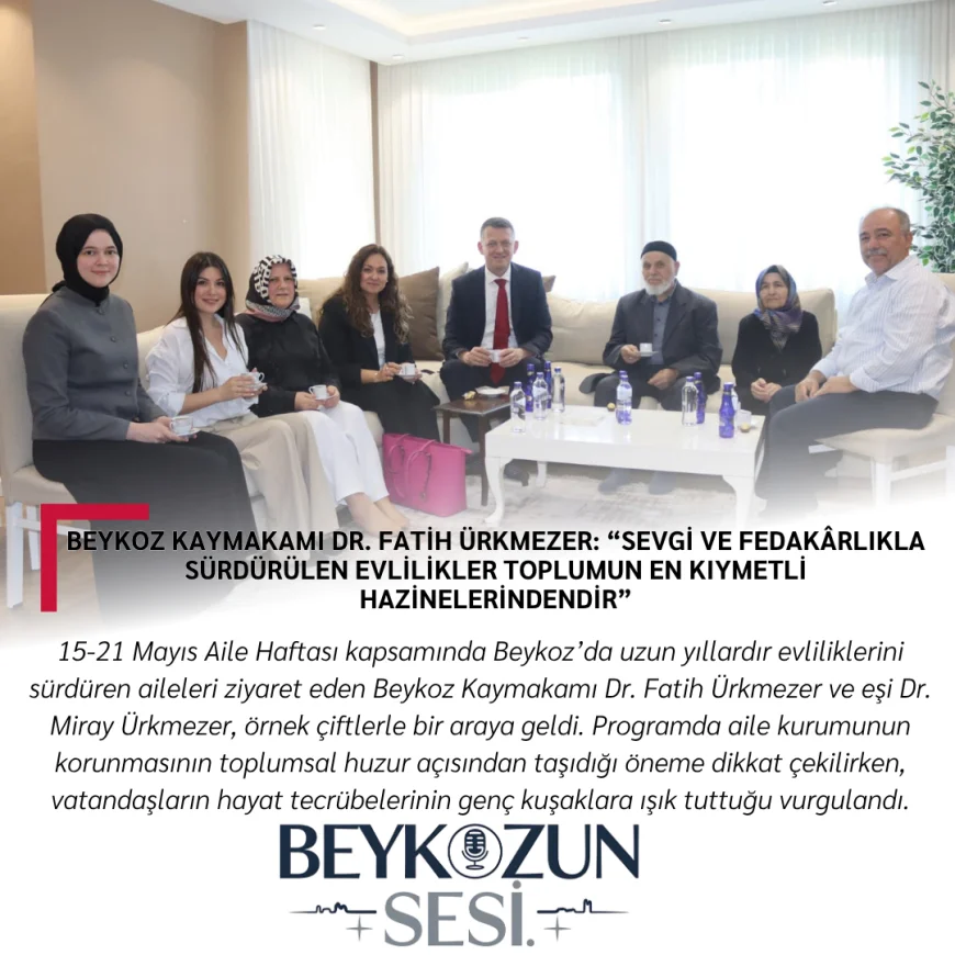 Beykoz Kaymakamı Dr. Fatih Ürkmezer: “Sevgi ve fedakârlıkla sürdürülen evlilikler toplumun en kıymetli hazinelerindendir”