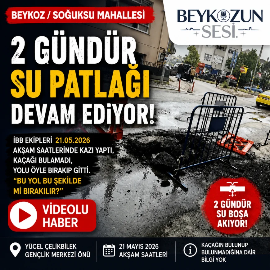 Beykoz Soğuksu Mahallesi’nde 2 Gündür Süren Su Patlağı Tepki Çekti