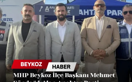 MHP Beykoz İlçe Başkanı Mehmet Gündoğdu’dan Anahtar Parti Standına Nezaket Ziyareti