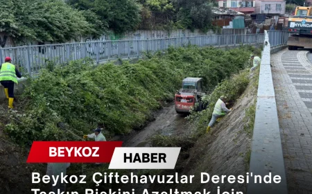 Beykoz Çiftehavuzlar Deresi'nde Taşkın Riskini Azaltmak İçin Kapsamlı Temizlik Çalışmaları Sürüyor