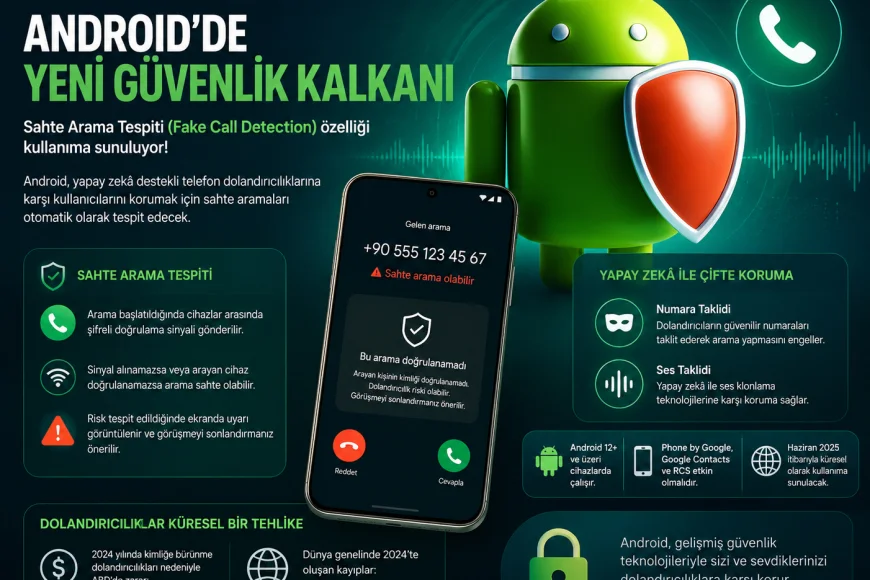 Google Android cihazlara yapay zekâ destekli sahte aramalara karşı yeni koruma sistemi ekliyor