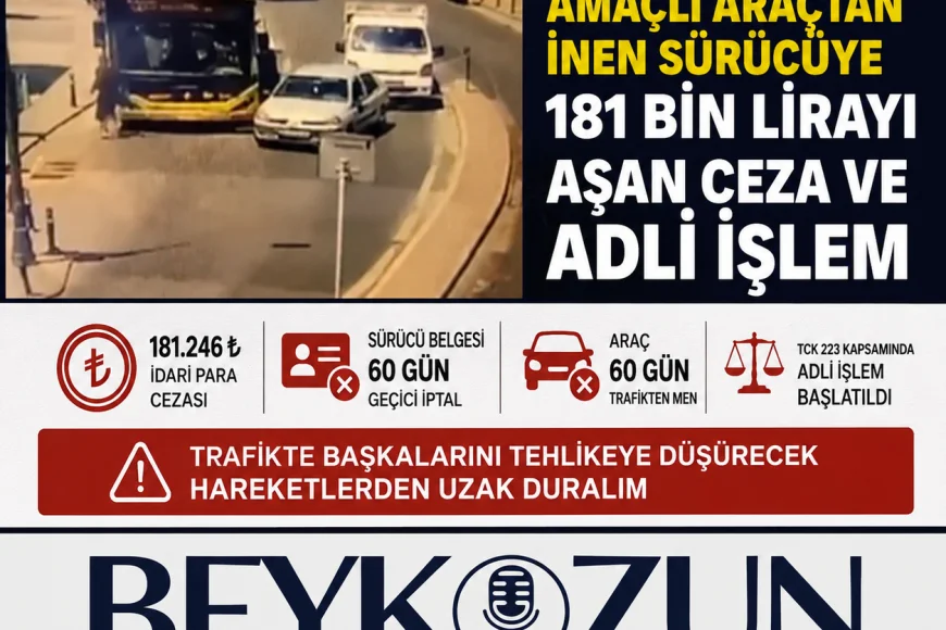 Beykoz’da Trafikte Saldırı Amaçlı Araçtan İnen Sürücüye 181 Bin Lirayı Aşan Ceza ve Adli İşlem