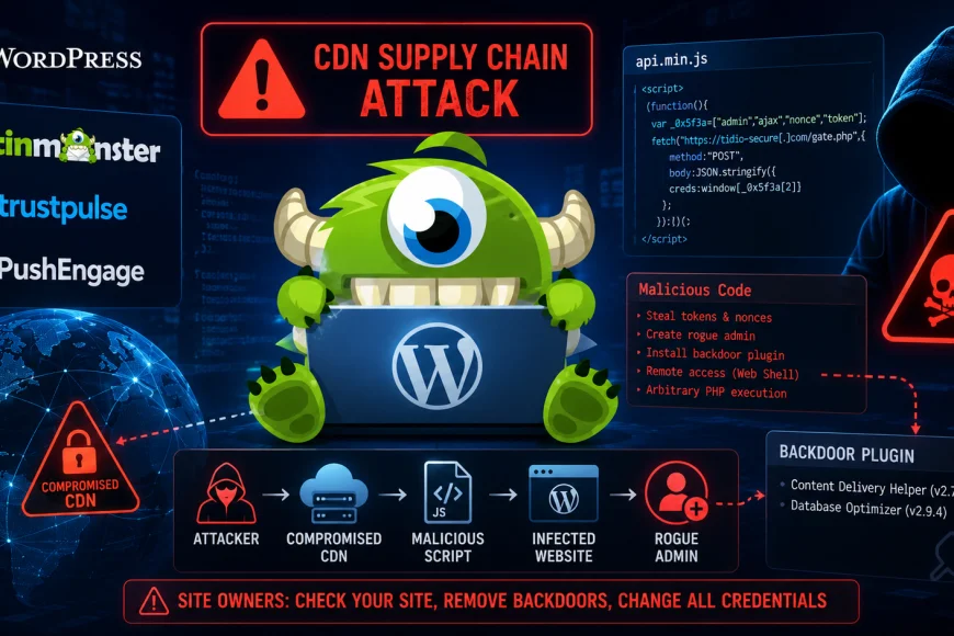 OptinMonster ve TrustPulse Eklentilerine Yönelik CDN Tedarik Zinciri Saldırısı Milyonlarca WordPress Sitesini Risk Altına Soktu
