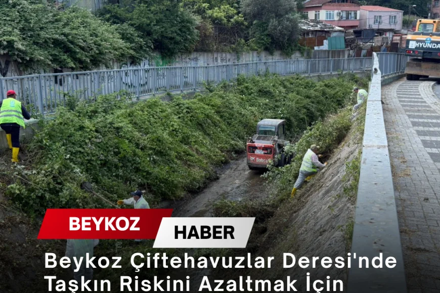Beykoz Çiftehavuzlar Deresi'nde Taşkın Riskini Azaltmak İçin Kapsamlı Temizlik Çalışmaları Sürüyor
