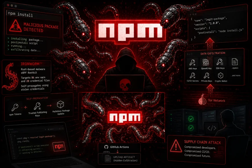IronWorm zararlı yazılımı npm ekosisteminde 36 paketi etkileyen yeni tedarik zinciri saldırısıyla ortaya çıktı