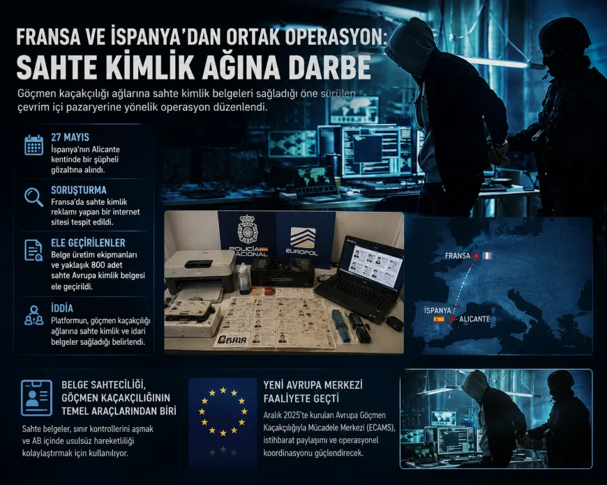 Fransa ve İspanya sahte kimlik belgeleri satan çevrim içi pazaryerini çökertti, göçmen kaçakçılığı ağına darbe vuruldu