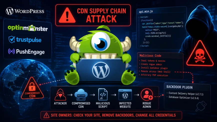 OptinMonster ve TrustPulse Eklentilerine Yönelik CDN Tedarik Zinciri Saldırısı Milyonlarca WordPress Sitesini Risk Altına Soktu