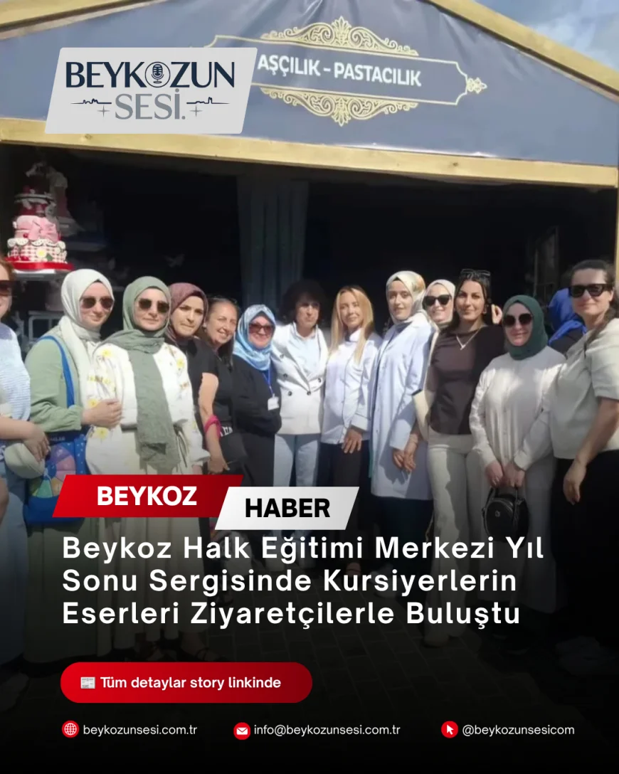 Beykoz Halk Eğitimi Merkezi Yıl Sonu Sergisinde Kursiyerlerin Eserleri Ziyaretçilerle Buluştu