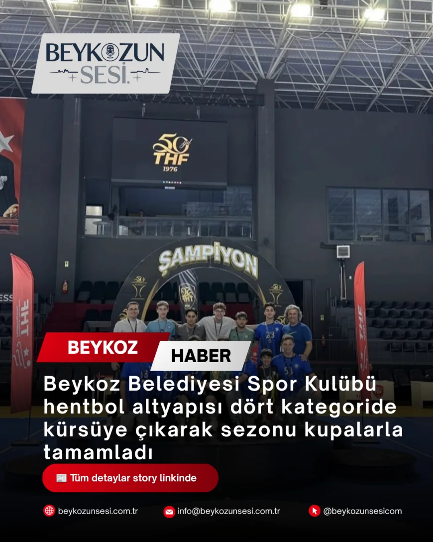 Beykoz Belediyesi Spor Kulübü hentbol altyapısı dört kategoride kürsüye çıkarak sezonu kupalarla tamamladı