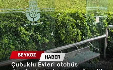 Çubuklu Evleri otobüs durağında kırılan cam güvenlik endişesine neden oldu