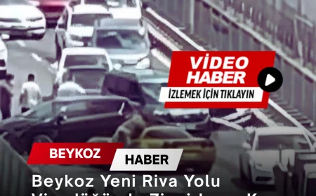 Beykoz Yeni Riva Yolu Viyadüğünde Zincirleme Kaza Trafiği Kilometrelerce Uzattı