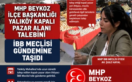 MHP Beykoz İlçe Başkanlığı Yalıköy Kapalı Pazar Alanı Talebini İBB Meclisi Gündemine Taşıdı