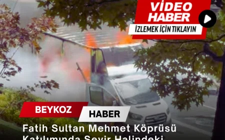 Fatih Sultan Mehmet Köprüsü Katılımında Seyir Halindeki Panelvan Yangında Kullanılamaz Hale Geldi
