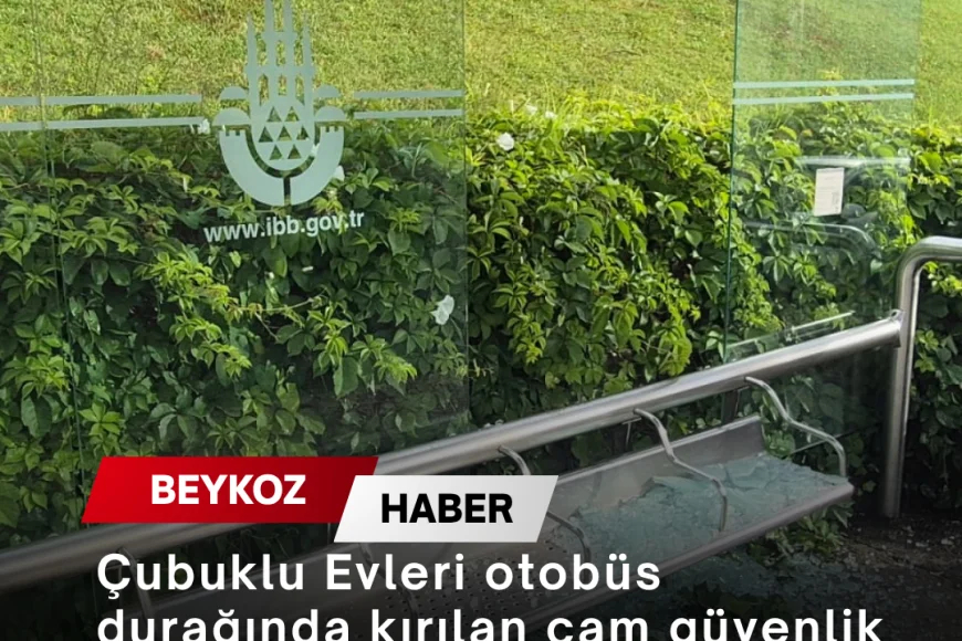 Çubuklu Evleri otobüs durağında kırılan cam güvenlik endişesine neden oldu