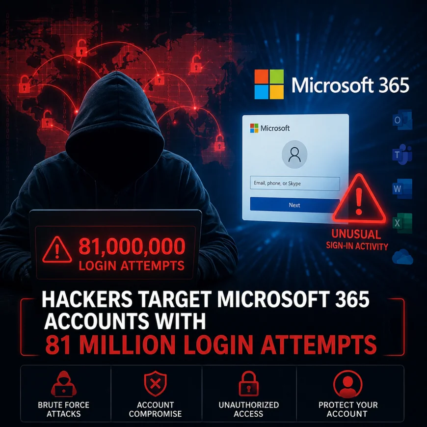 Microsoft 365 hesaplarına iki haftada 81 milyon oturum açma denemesiyle parola püskürtme saldırısı düzenlendi