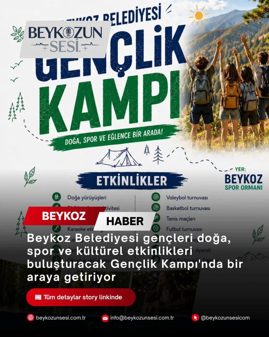 Beykoz Belediyesi gençleri doğa, spor ve kültürel etkinlikleri buluşturacak Gençlik Kampı'nda bir araya getiriyor