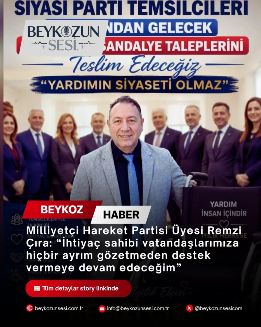 Milliyetçi Hareket Partisi Üyesi Remzi Çıra: “İhtiyaç sahibi vatandaşlarımıza hiçbir ayrım gözetmeden destek vermeye devam edeceğim”