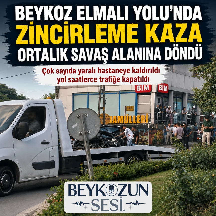 Beykoz Elmalı Kavşağı'nda İki Otomobil Çarpıştı, Aralarında Çocukların da Bulunduğu 7 Kişi Yaralandı